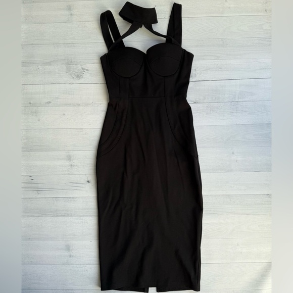 Fashion Nova Black Bodycon Cocktail Dress XS - Picture 2 of 9